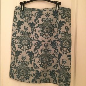 Baroque Print Pencil Skirt